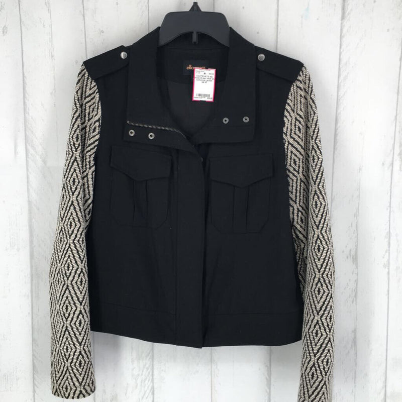 M ikat tribal slv button/zip jacket