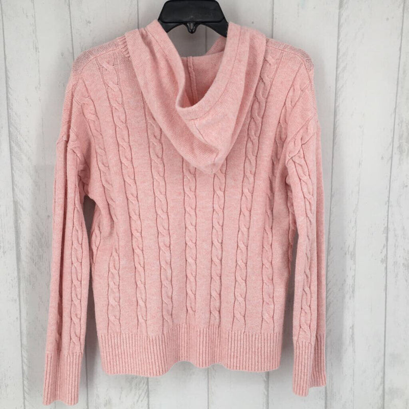 S Cable knit hooded sweater