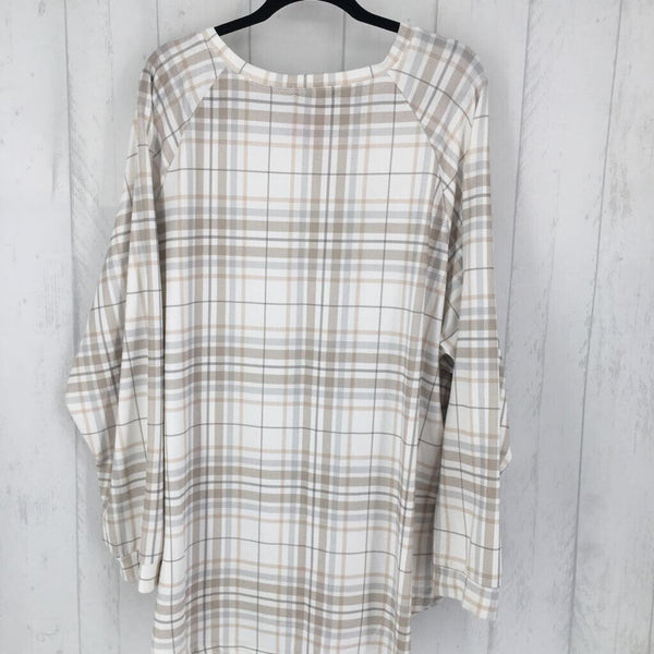 4xl l/s plaid top