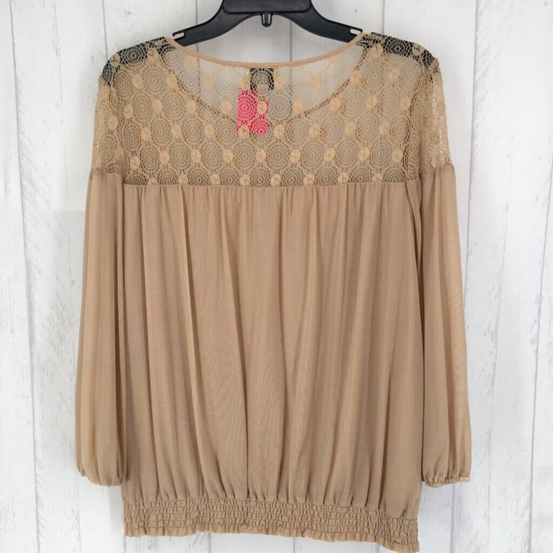 L Lace top cinched waist l/s