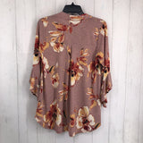 S Flo print elbow slv tunic