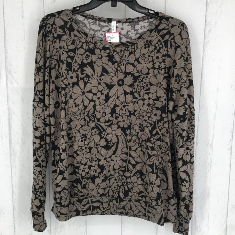 S Flo print crewneck l/s