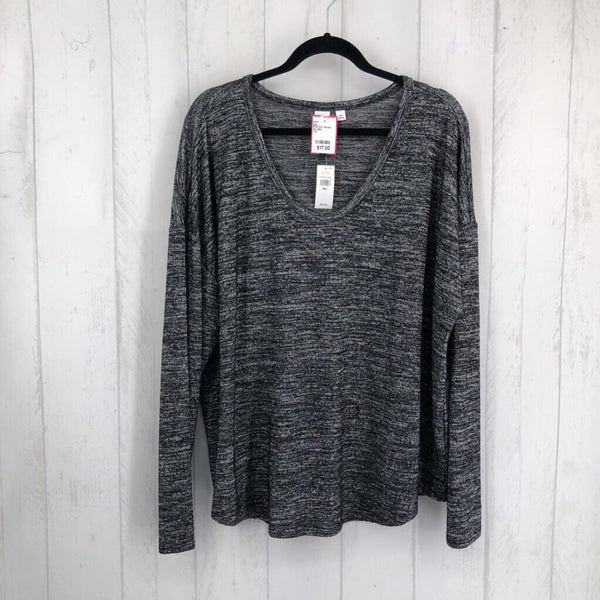 R39 XXL Marled scoop neck l/s