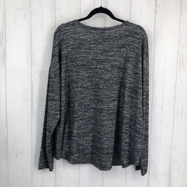 R39 XXL Marled scoop neck l/s