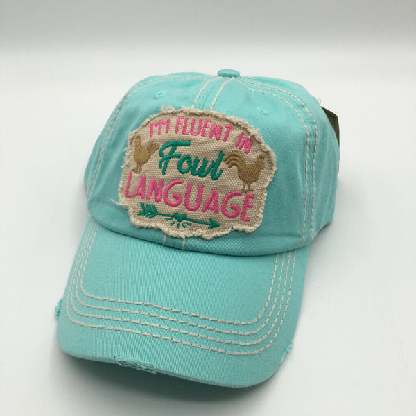 I'm Fluent in Foul Language Hat - Aqua