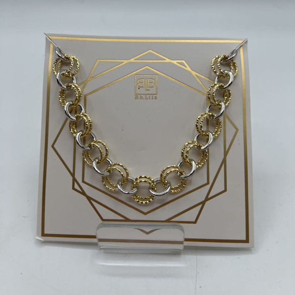 10" B.b. Lila silver & gold link necklace