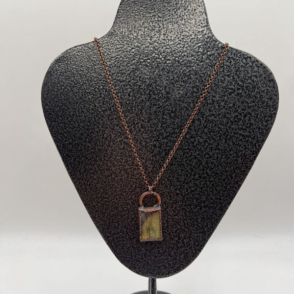 copper necklace w/rectangle pendant