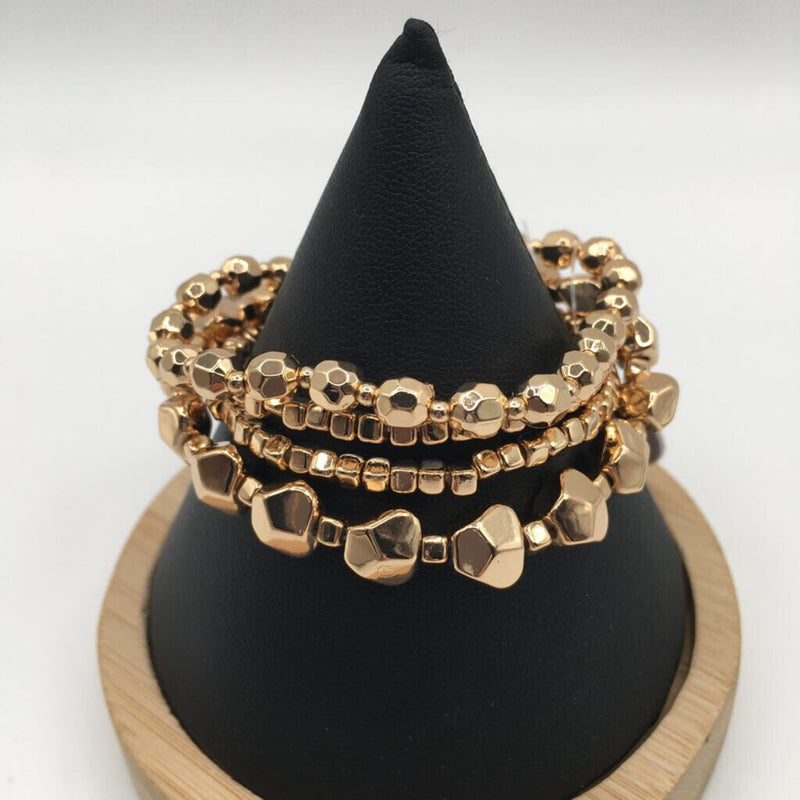 goldtone 4 pc stretch bracelet