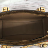 embossed lg satchel