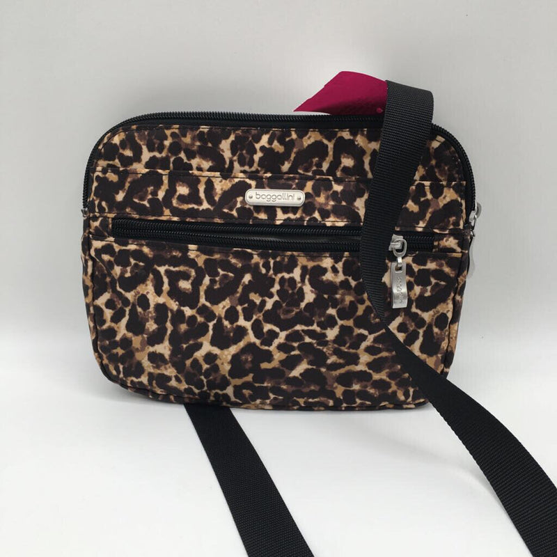 double zip animal print crossbody