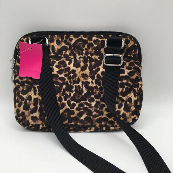 double zip animal print crossbody