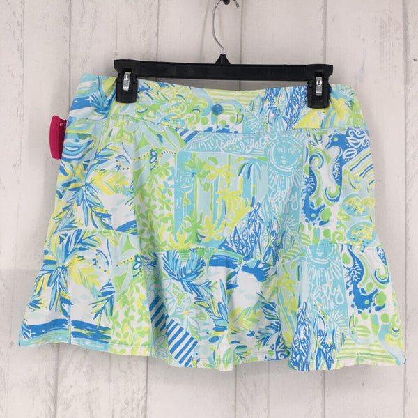 L tropical print skort