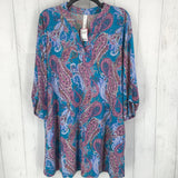 L 3/4 slv paisley dress