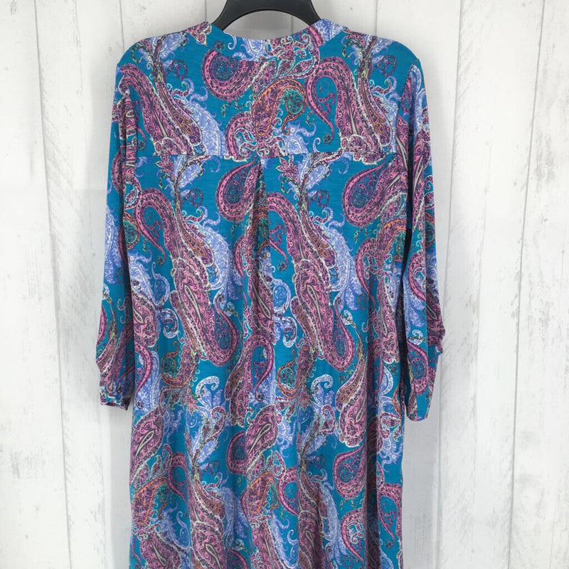 L 3/4 slv paisley dress