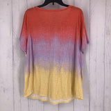 1x s/s ombre v-neck top