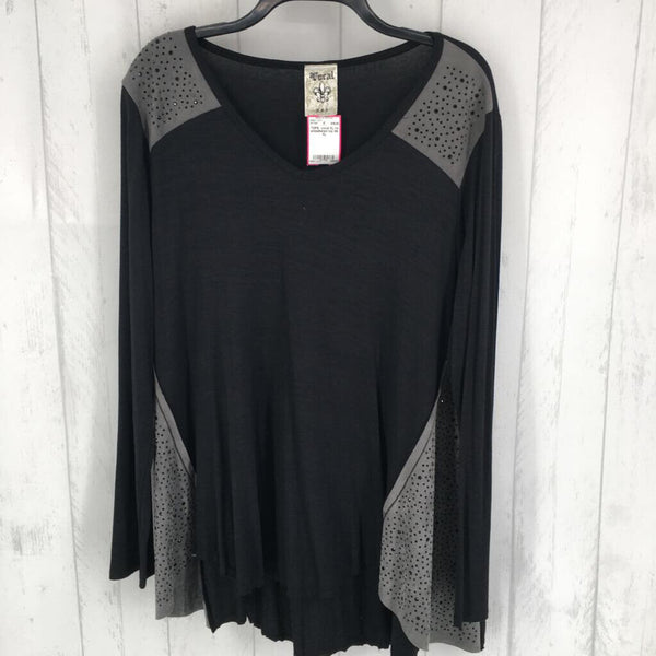 XL l/s embellished top