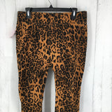 L distressed animal print leggings