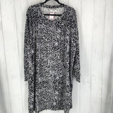 3x l/s animal print dress