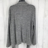 2(L) Striped open cardigan