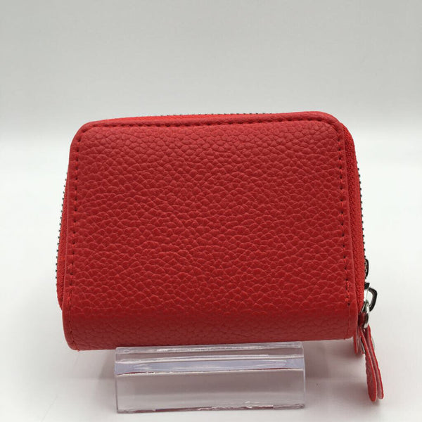 pebbled double zip card holder