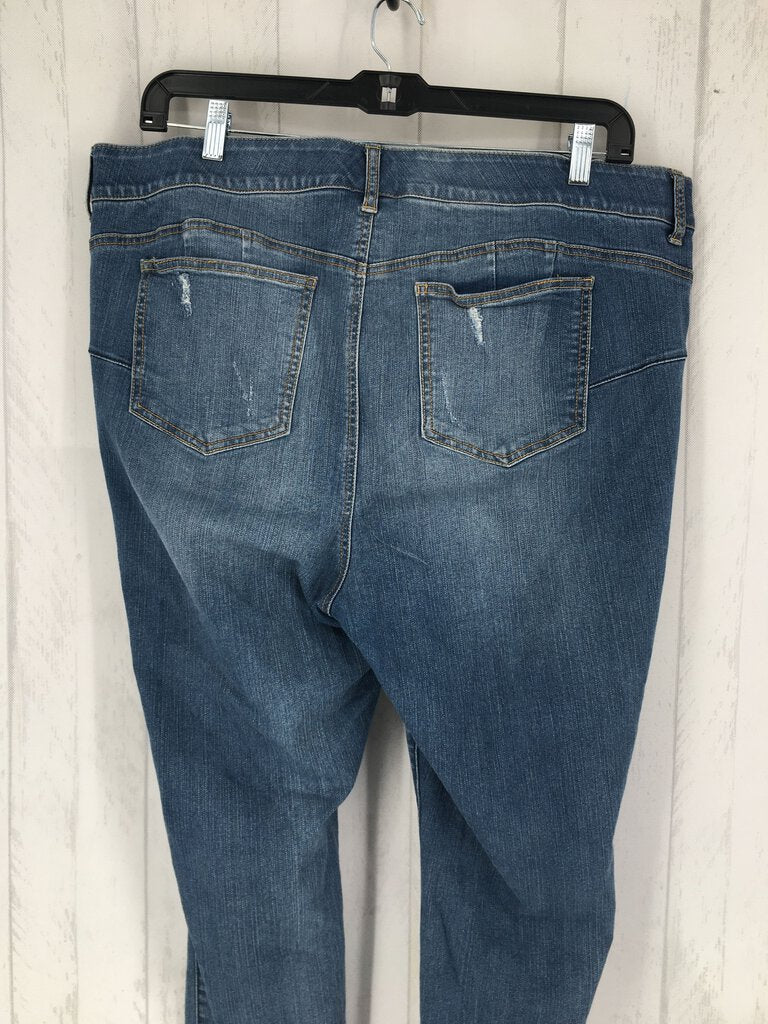 22R elastic waist distressed