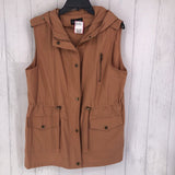 L Hooded zip-up vest