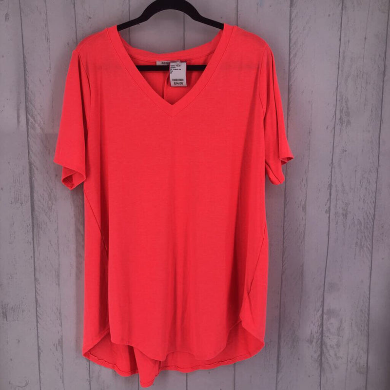 2X V-neck s/s round hem