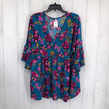 XL s/s flower print top