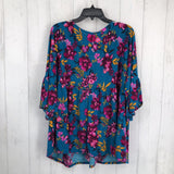 XL s/s flower print top