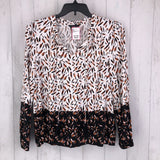 M Printed tie neck l/s