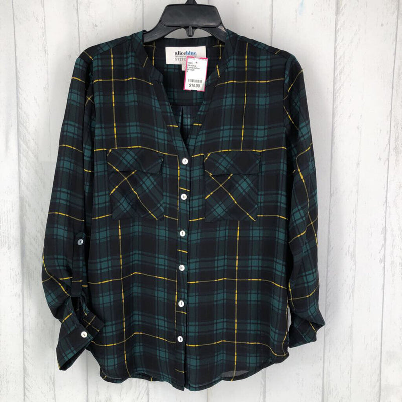 S plaid button down l/s