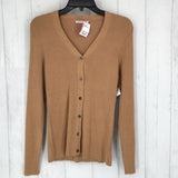 S Ribbed button down cardigan