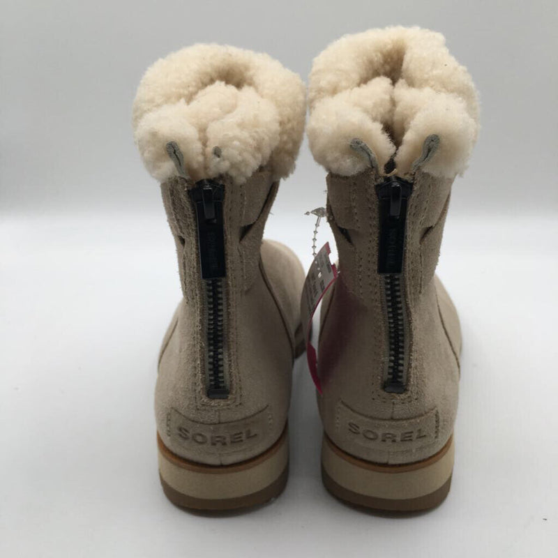 6 sherpa lined back zip ankle boots