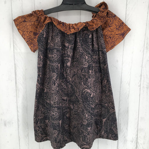 S Ruffle top printed s/s