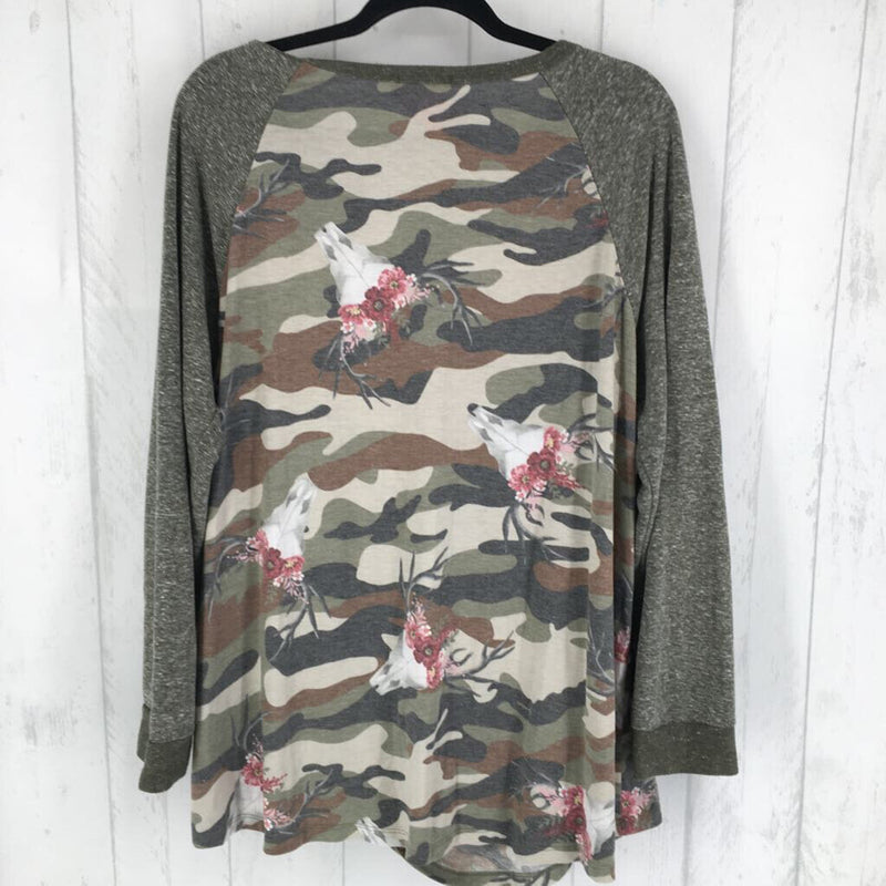 3XL Flo print camo 3/4slv