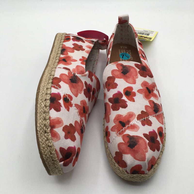 7.5 flower print espadrille flats