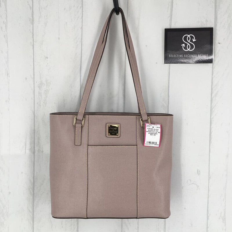 zip top saffiano tote w/ slip pockets