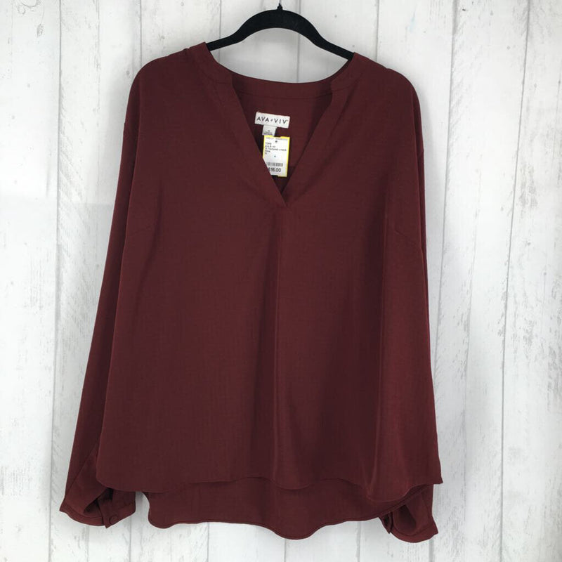 1X Textured v-neck l/s