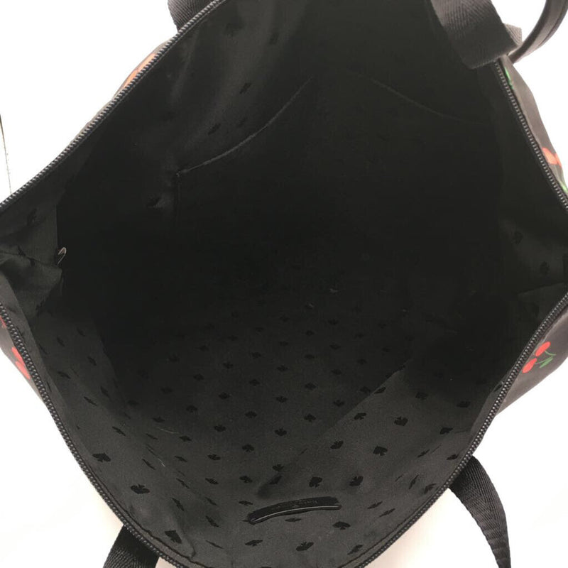 cherry print packable tote