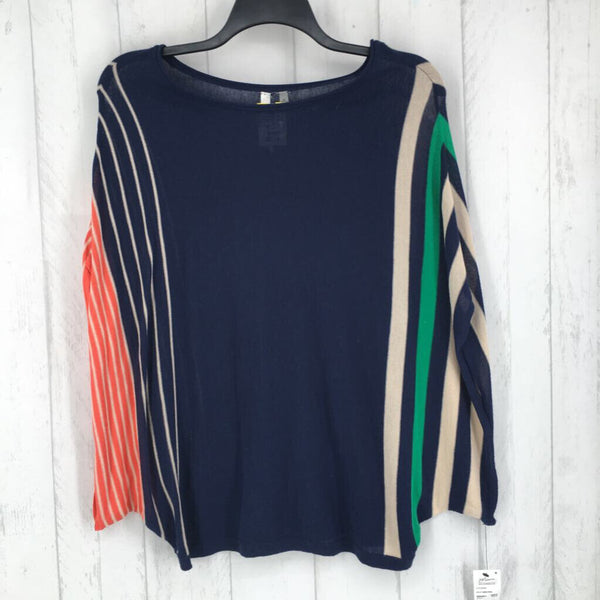 M Striped poncho stle sweater