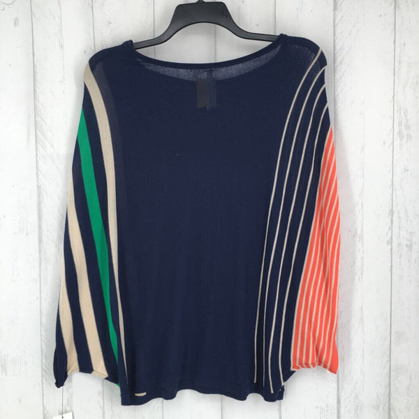 M Striped poncho stle sweater