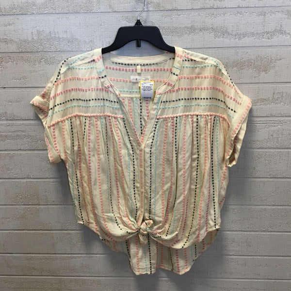 L cuff slv button knotted shirt