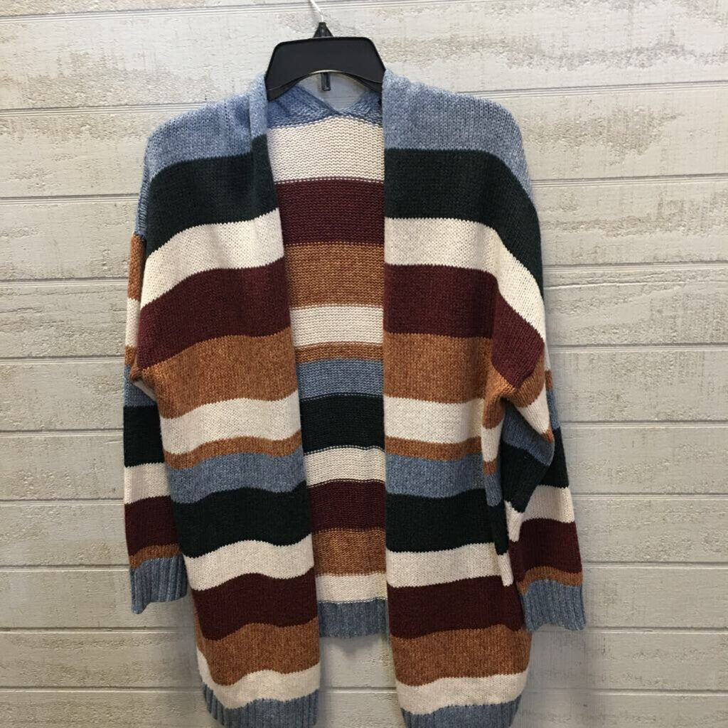 L/XL l/s stripe open cardigan