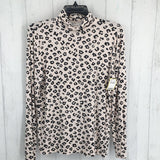 L l/s animal print t-neck top