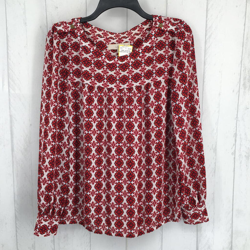 S l/s flower print top