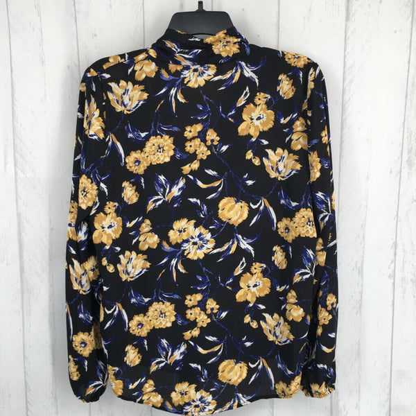 S l/s floral v-neck top