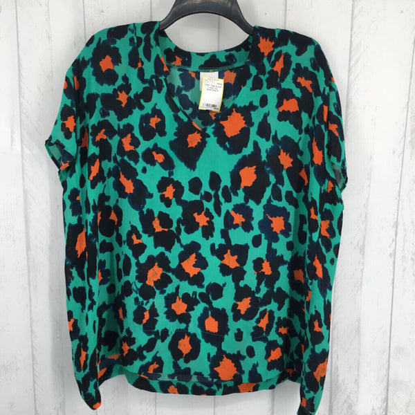 S print v-neck top