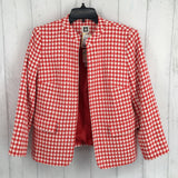 R159 8 l/s houndstooth open blazer