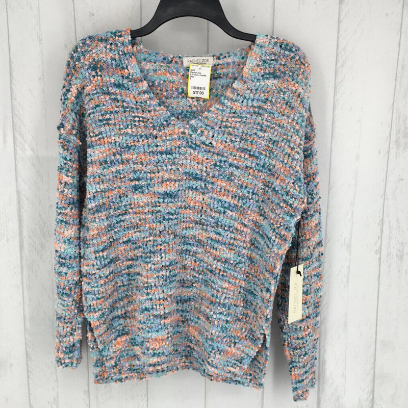 S V-neck chenille sweater l/s