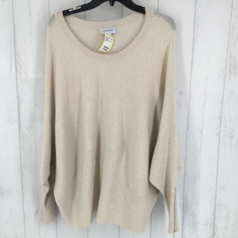 L Ribbed dolman slv sweater